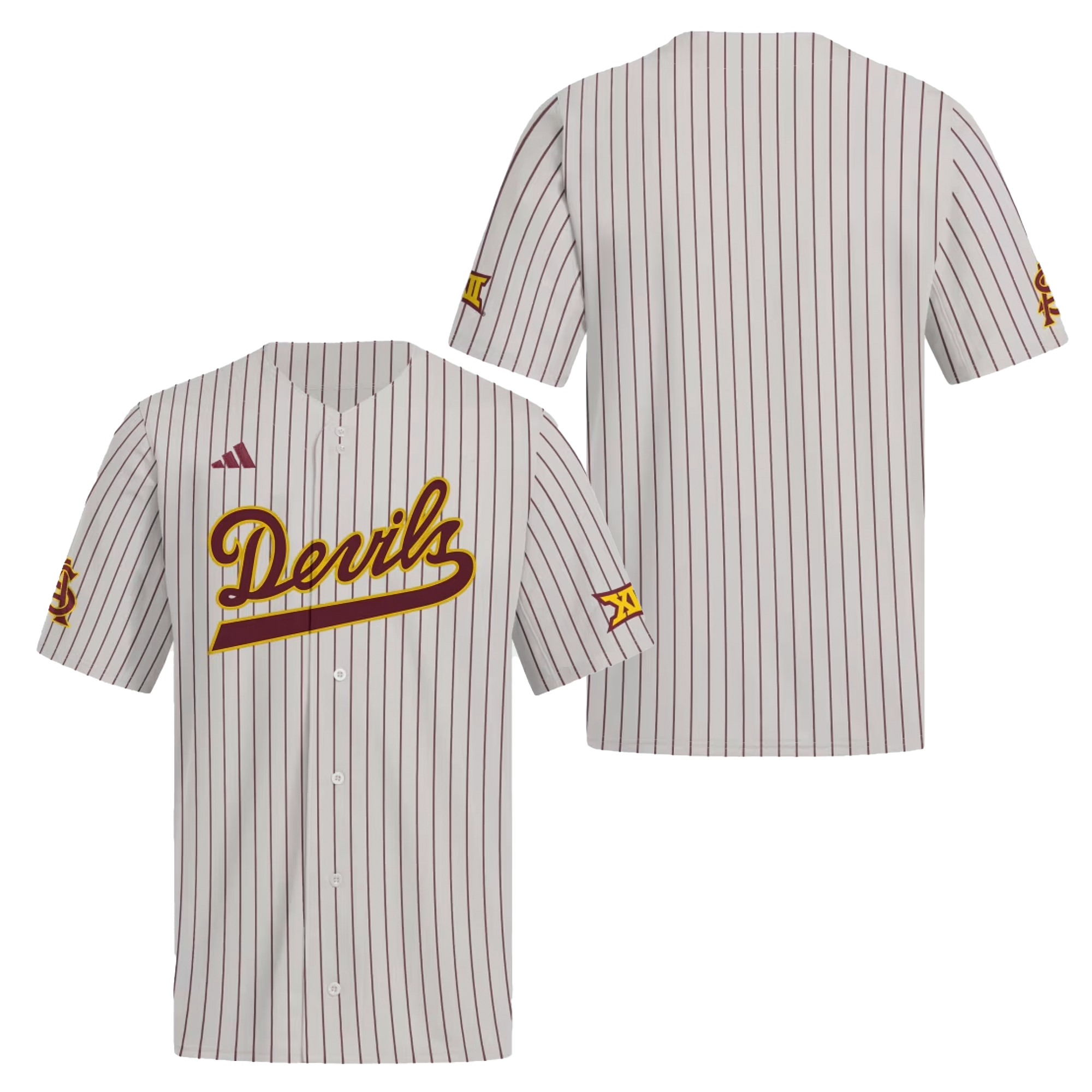 ASU Script Pinstripe Baseball Jersey GRY – Cactus Sports