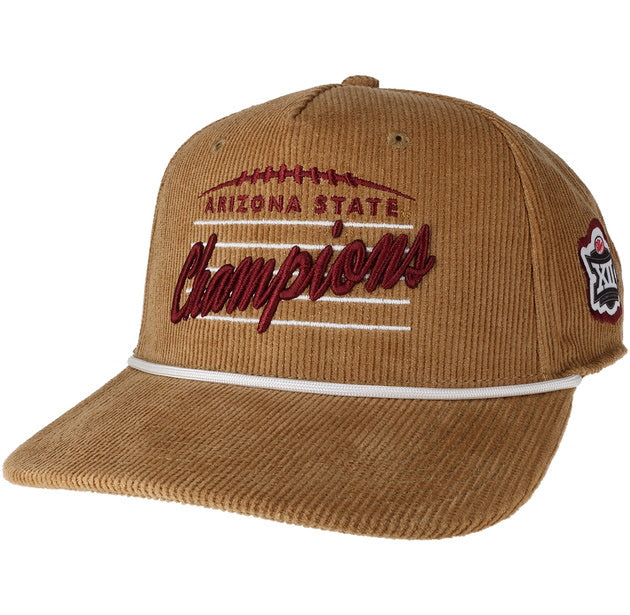 ASU Big XII Champs Corduroy Rope Hat KHA – Cactus Sports