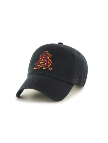 ASU black adjustable hat with interlocking 'A' and 'S'