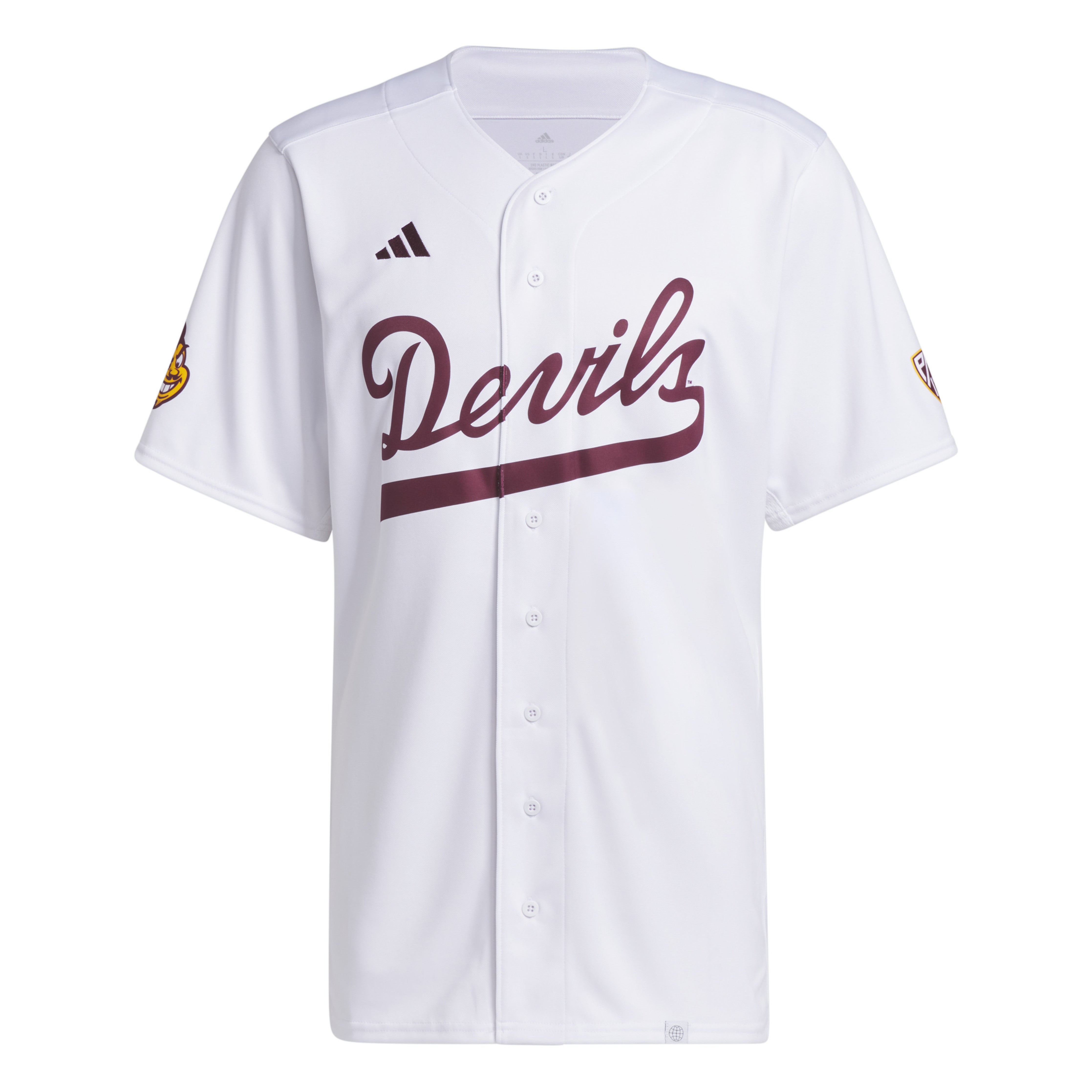 Adidas Men's White Script Replica Baseball Jersey