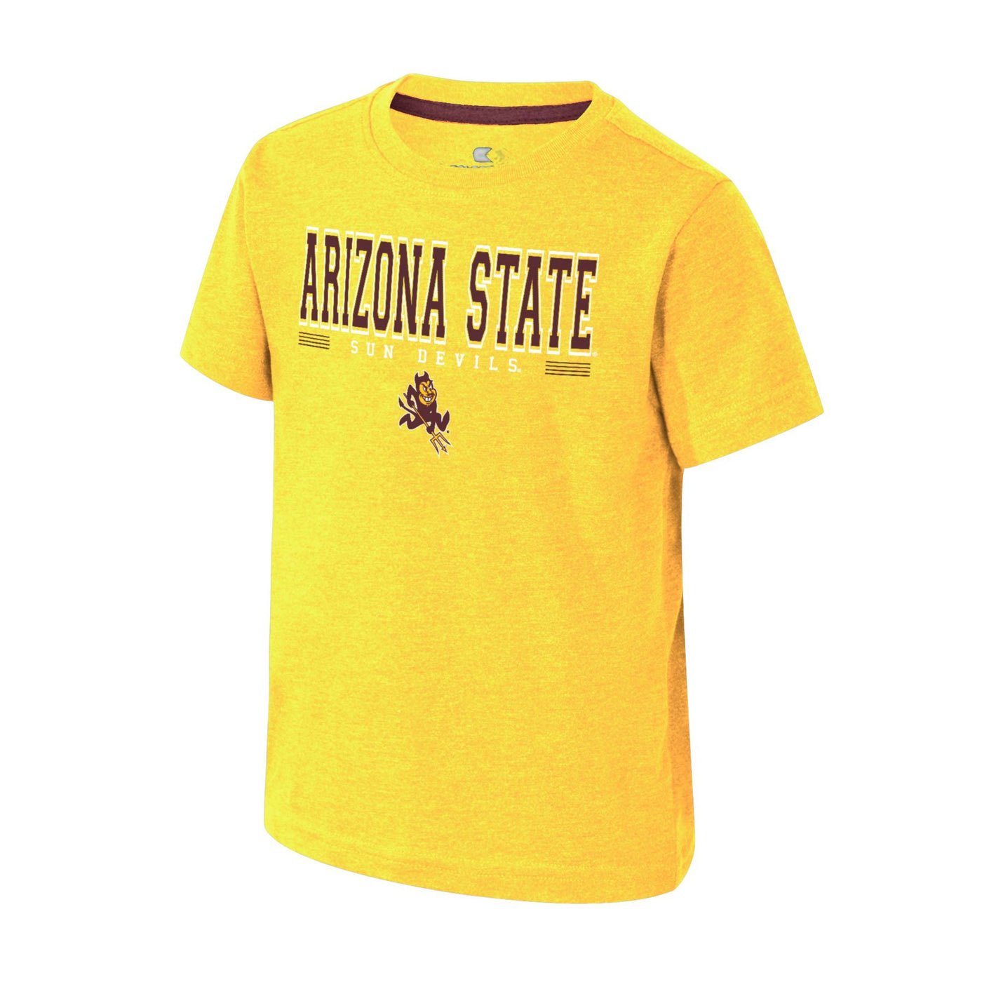 ASU gold toddler tee with the text 