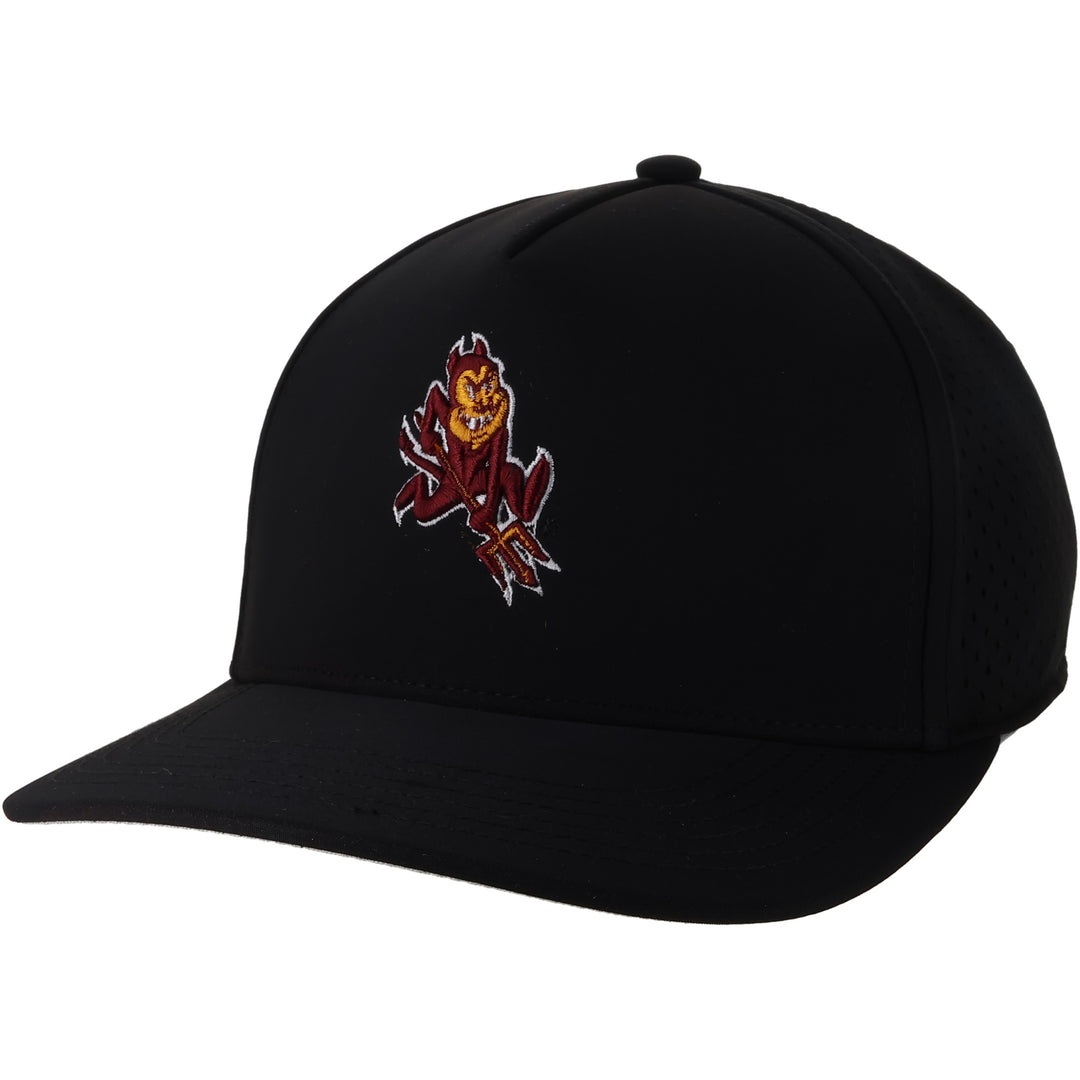 Black hat with charging Sparky on the front.