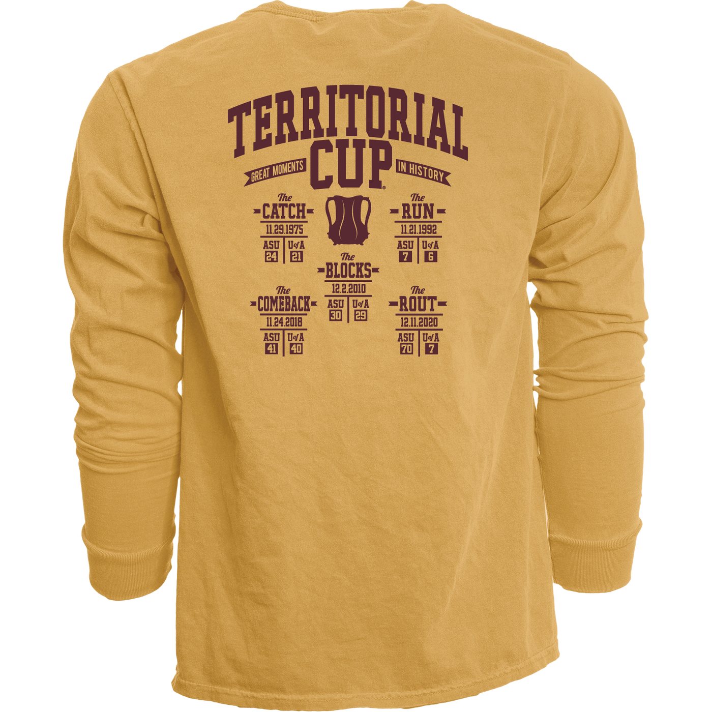 ASU Fork Em TCH Heavyweight L/S Tee GLD