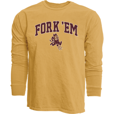 ASU Fork Em TCH Heavyweight L/S Tee GLD