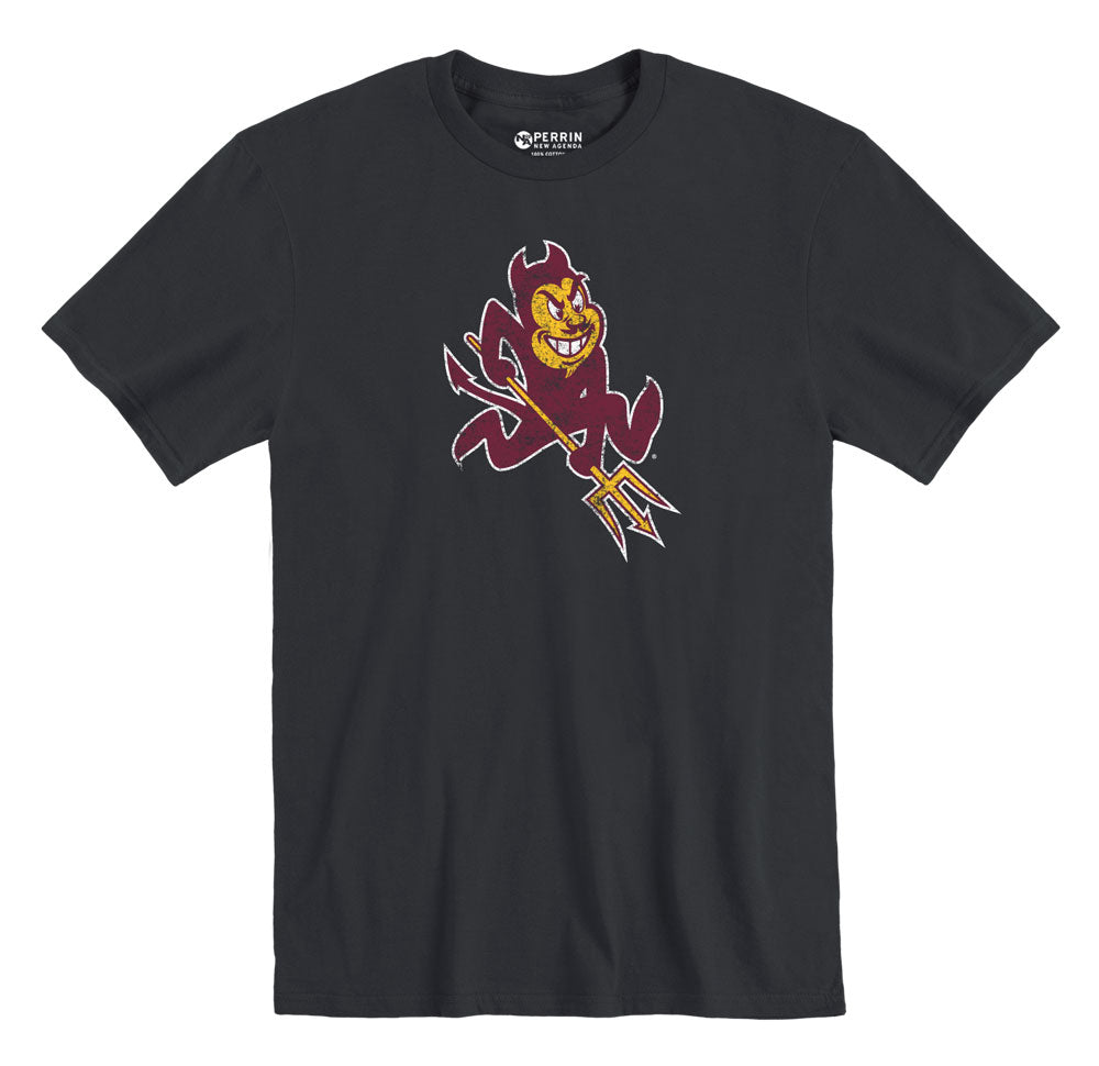 ASU Distressed Sparky tee BLK
