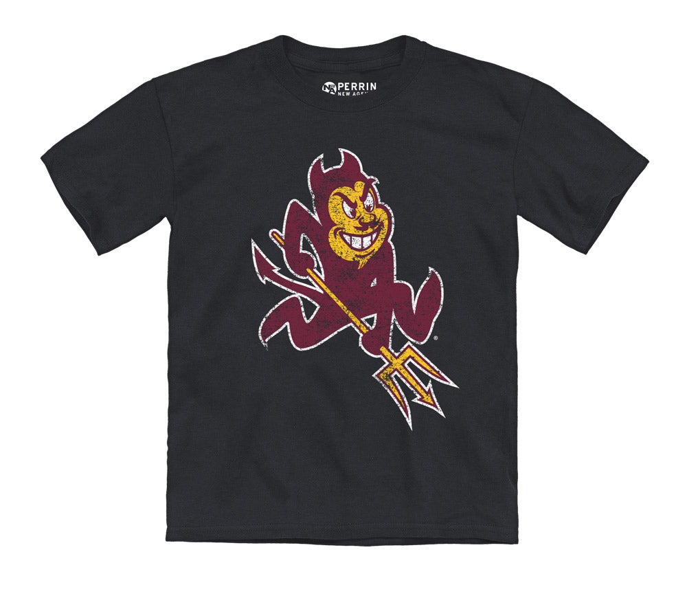 ASU Distressed Sparky Youth Tee BLK