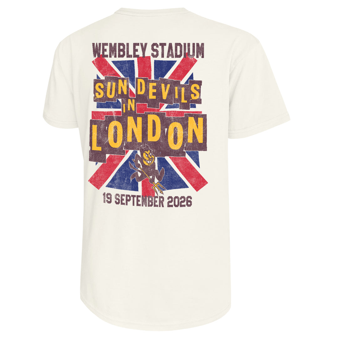 vintage white tee with Union Jack Classic Wembley design on back