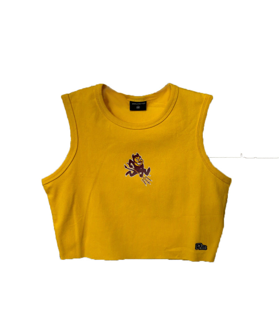 ASU Ladies Cut Off Tank GLD