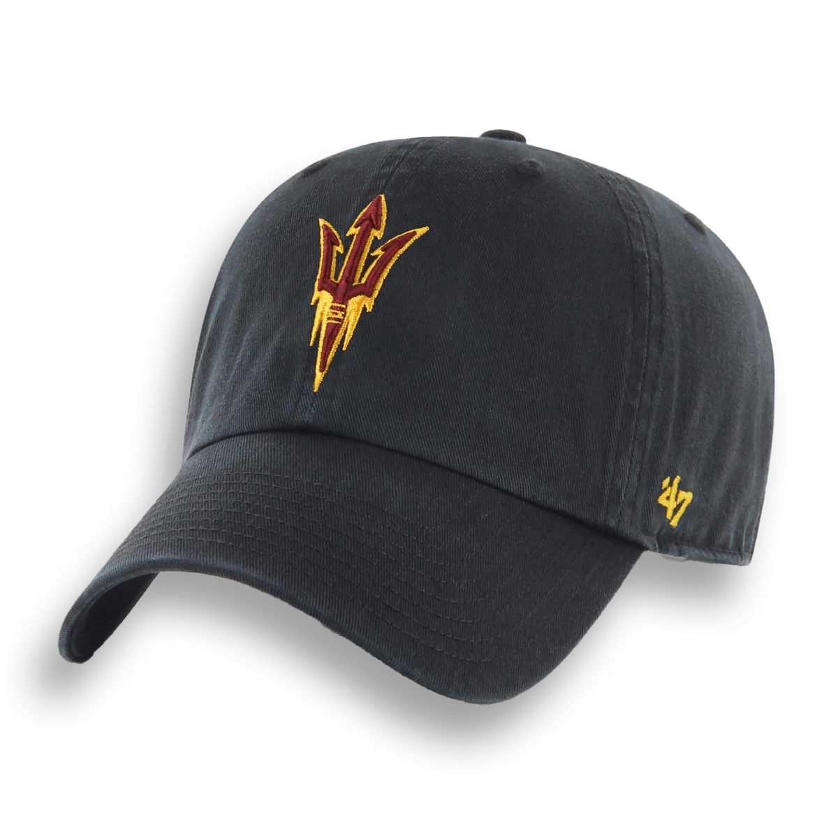 Black cap with a pitchfork logo and '47' branding