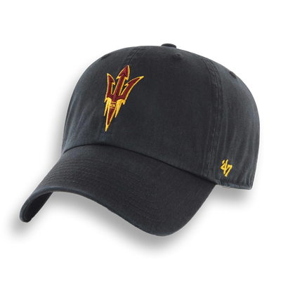 Black cap with a pitchfork logo and '47' branding