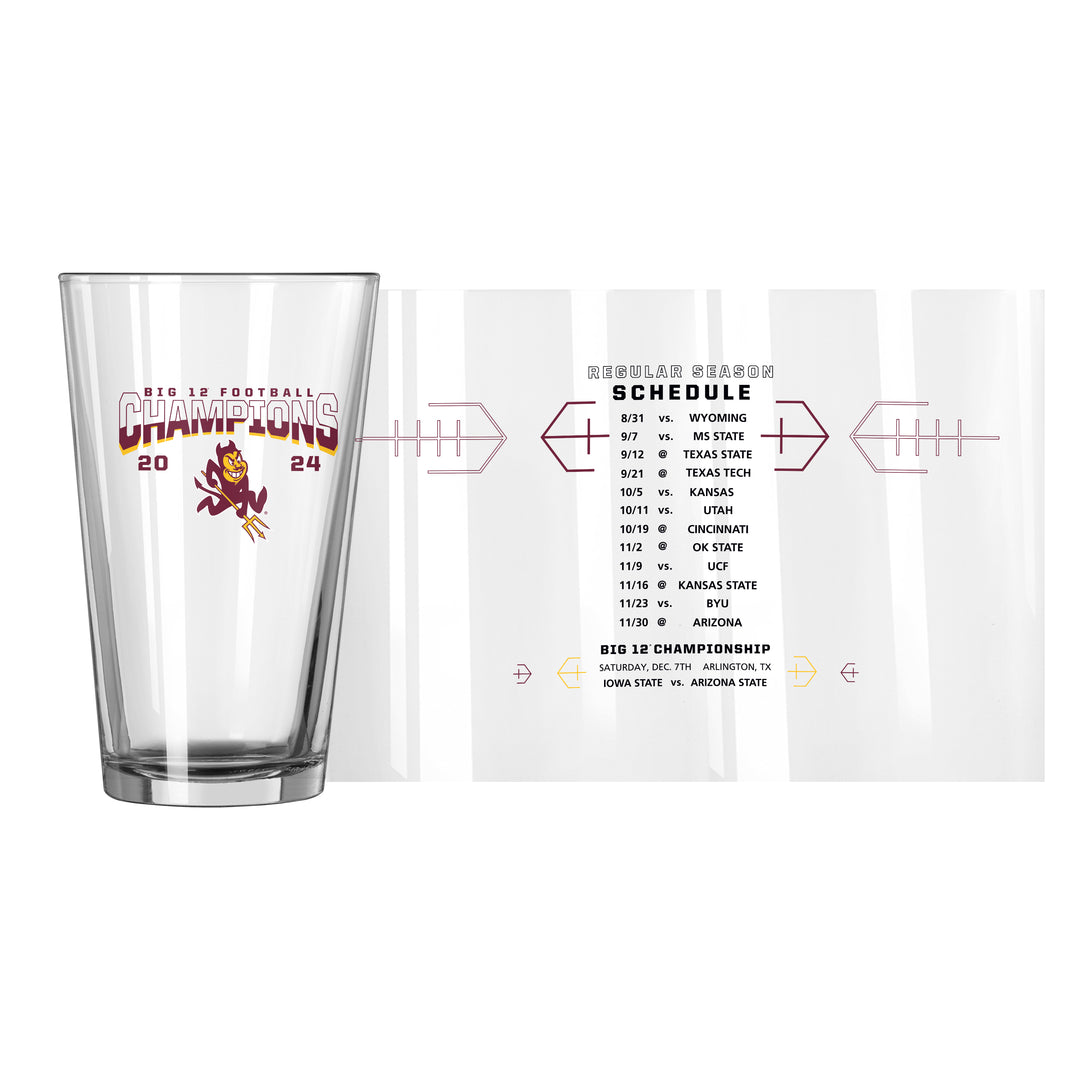 ASU Big XII Champs Schedule Pint Glass