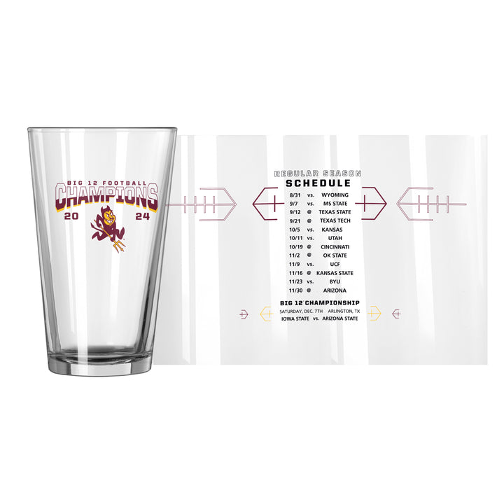 ASU Big XII Champs Schedule Pint Glass