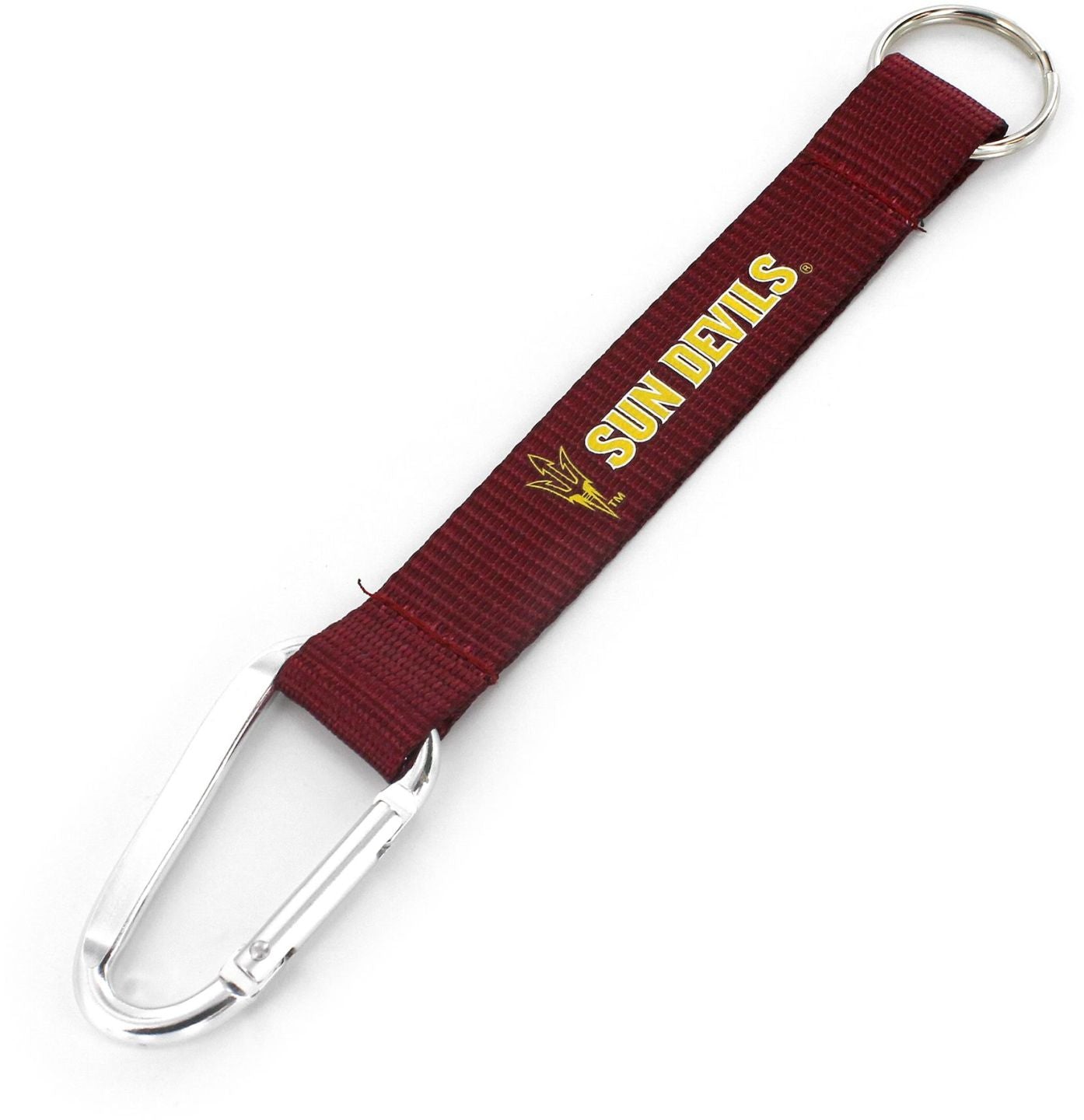 maroon lanyard keychain with carabiner