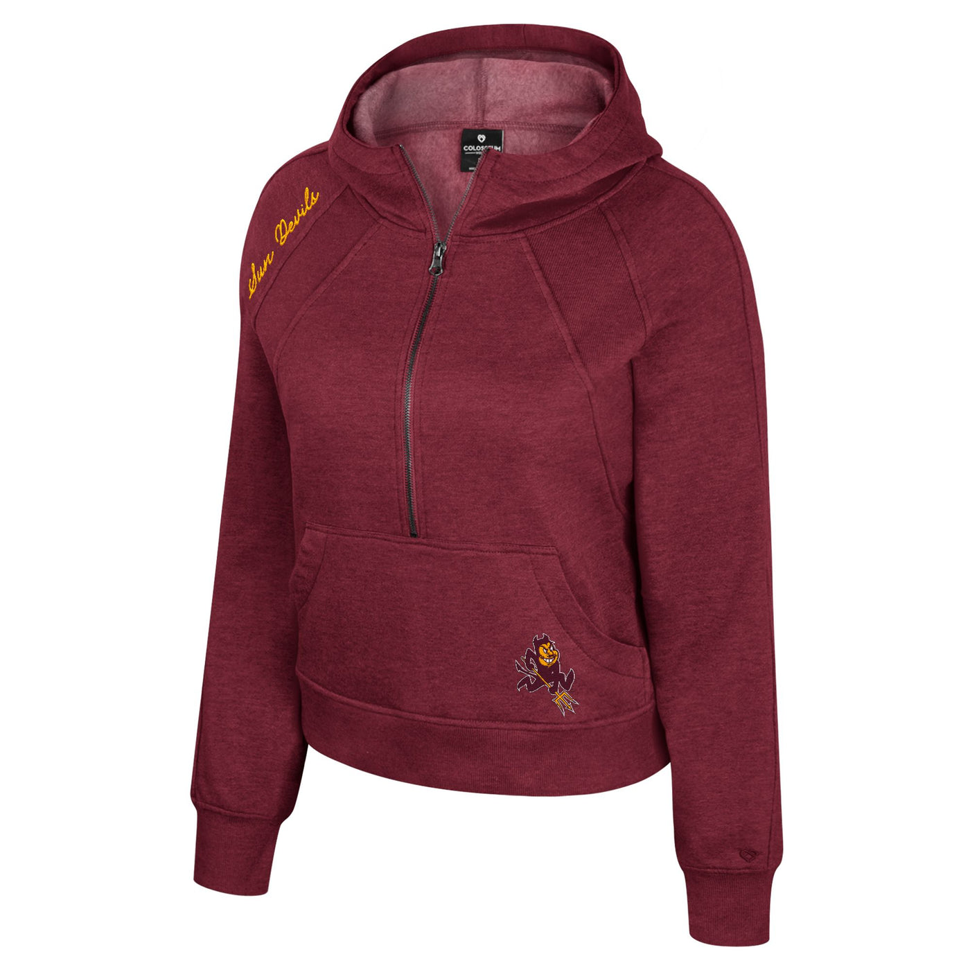 ASU Flynn Ladies 1/2 Zip Hoody MRN