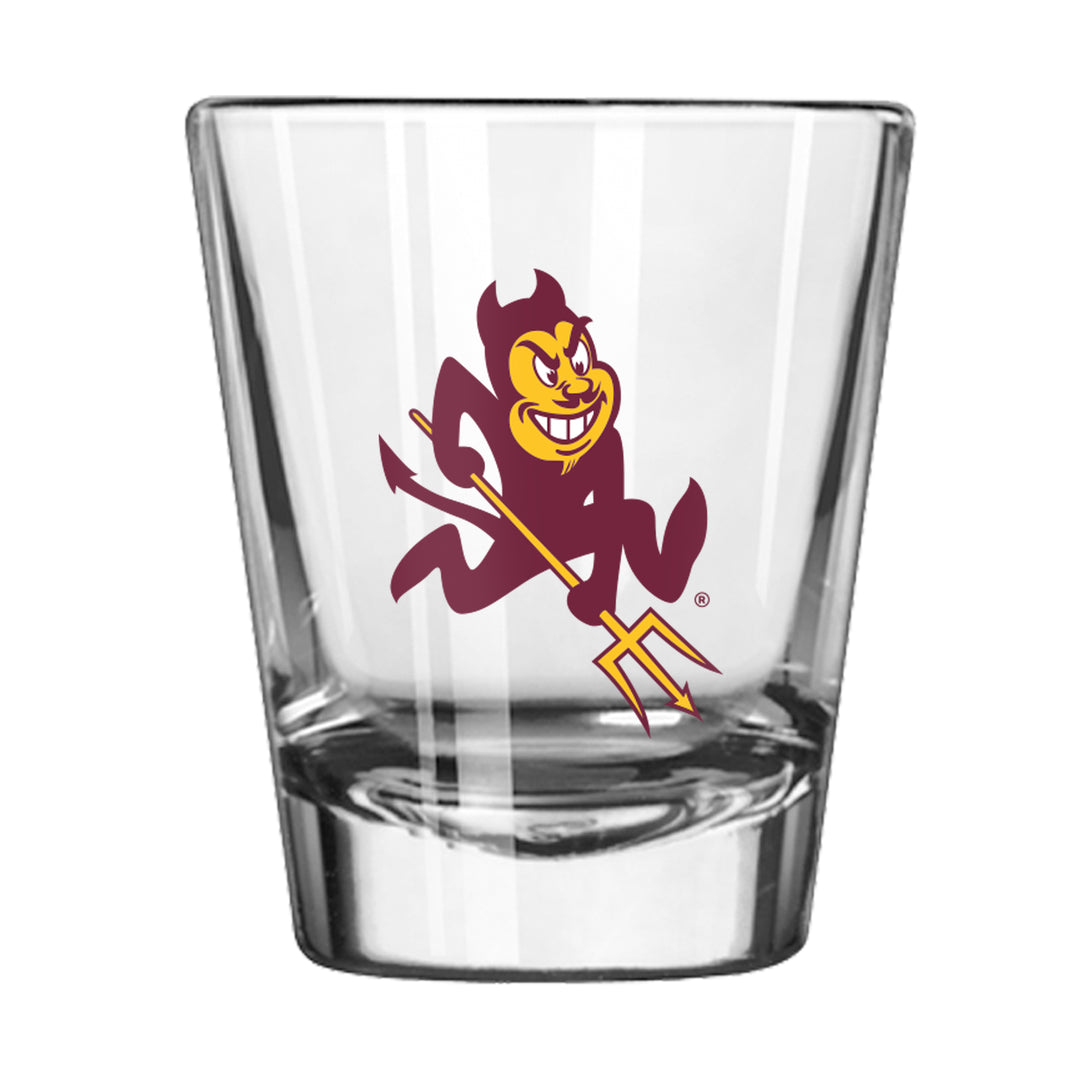 shot glass with Sparky graphic on it