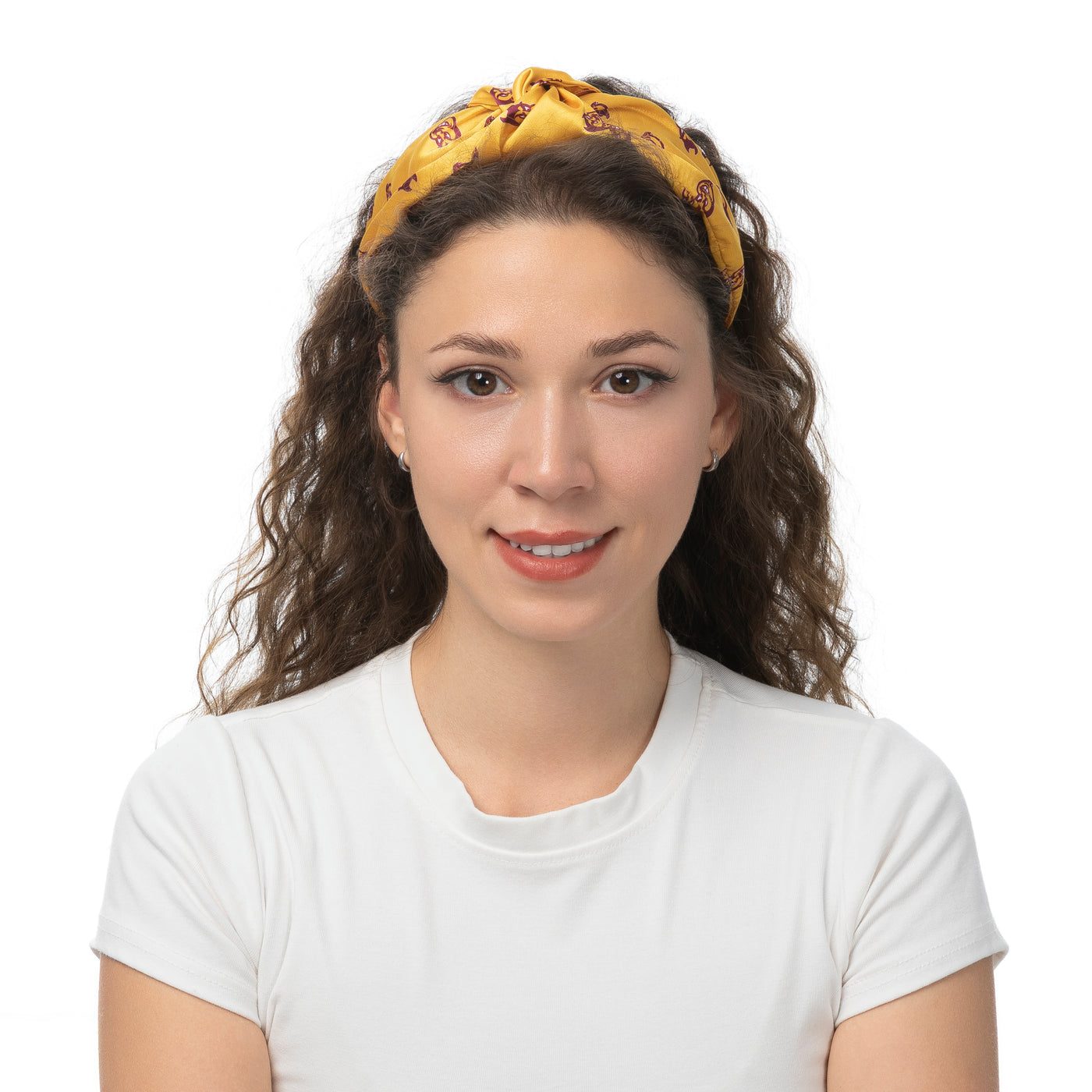 Gold headband with Sparky faces all over