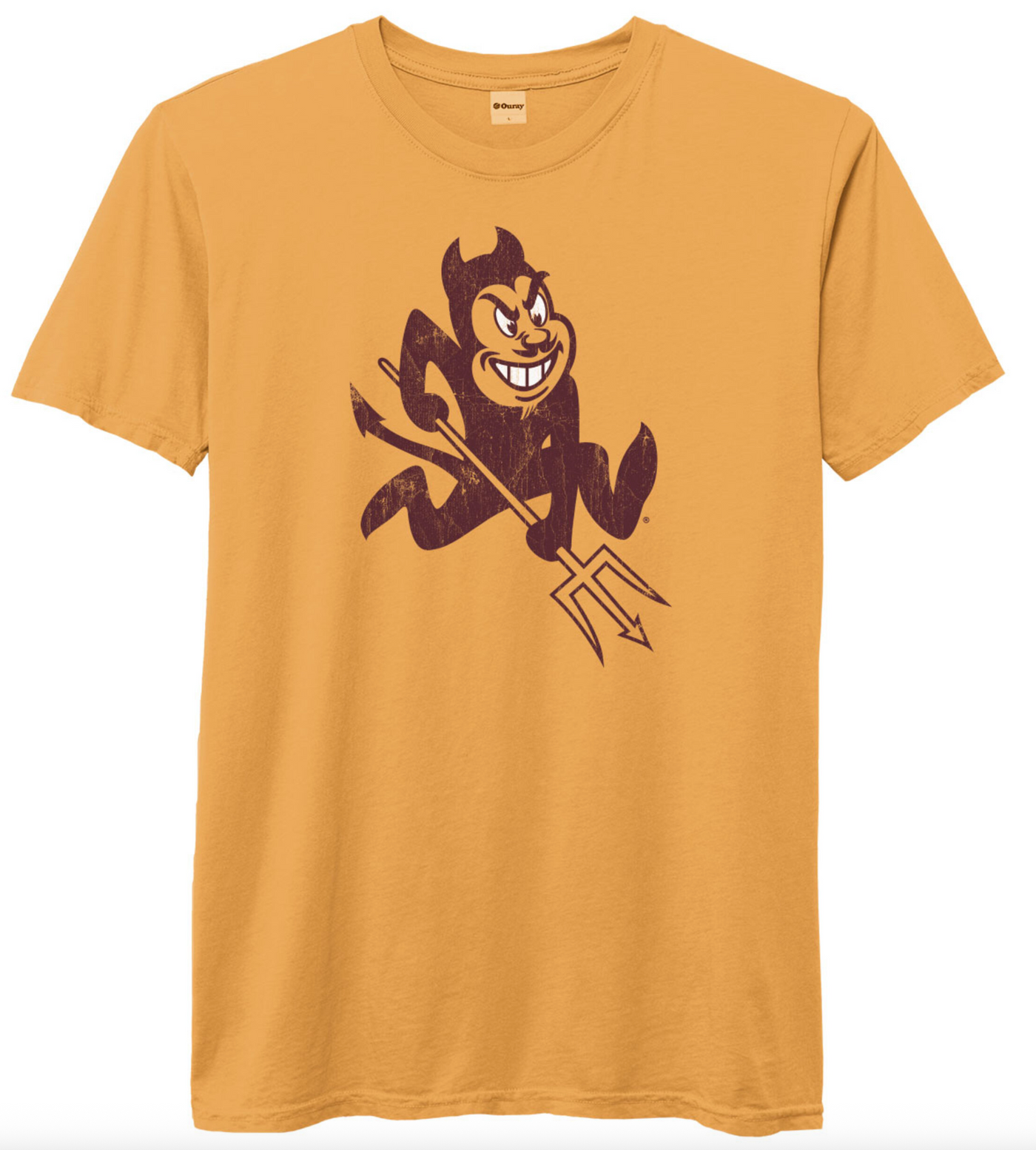 Gold tee shirt with charging Sparky in the center.