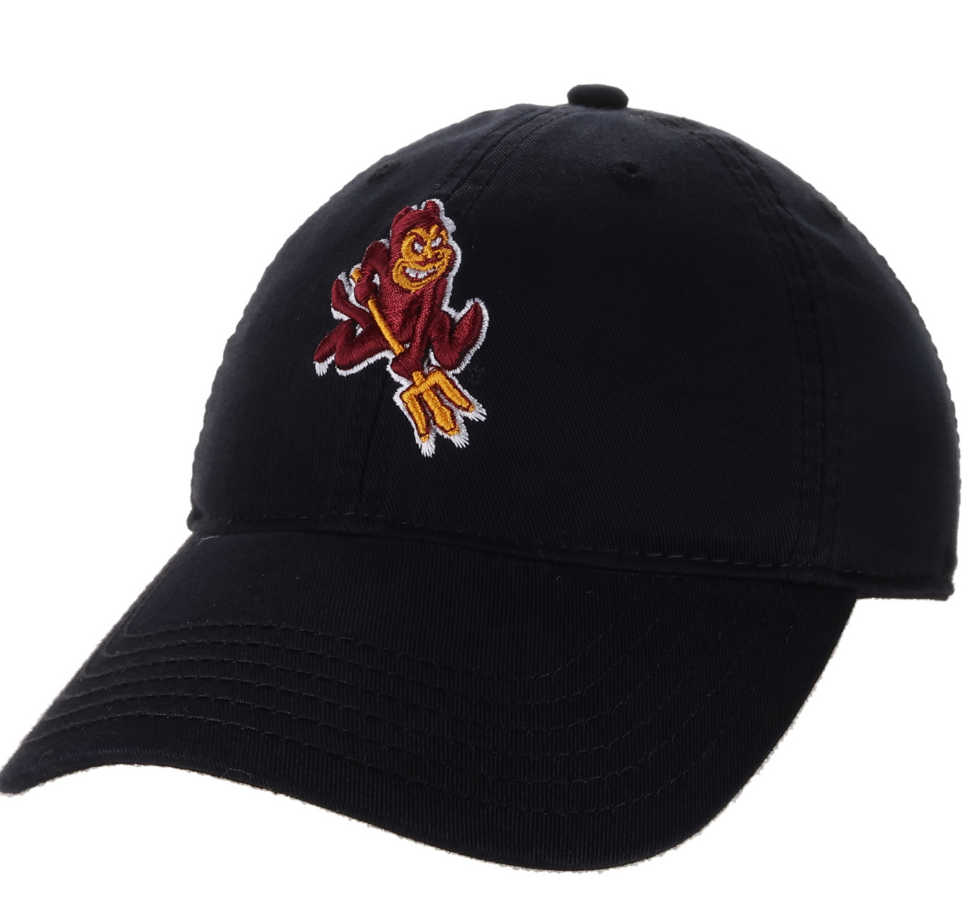 Black cap with a logo on a white background