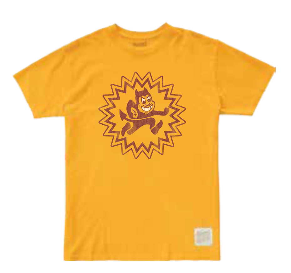 ASU Running Sparky Heavyweight Tee GLD