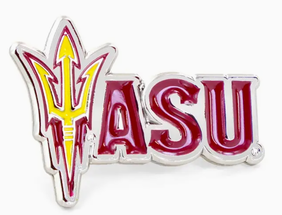 Maroon ASU with maroon and gold pitchfork