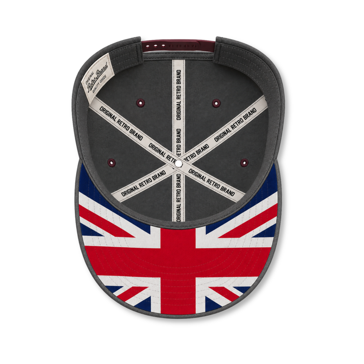 underside of hat. bill features a flag design