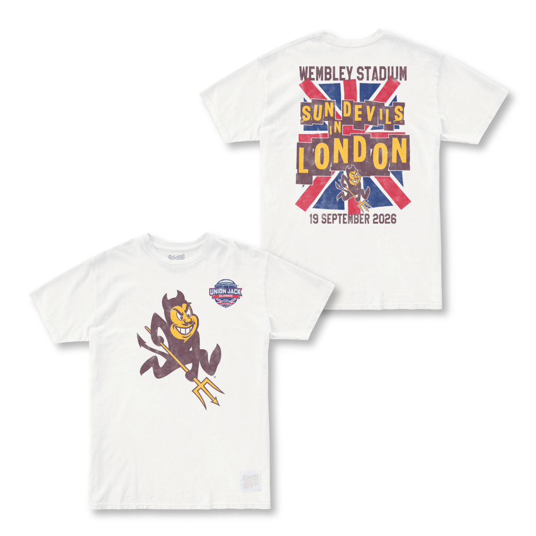 White tee with Sparky on the from and Wembley game design on the back