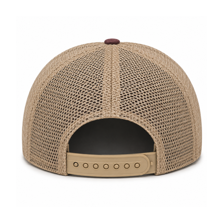 back of snapback trucker hat