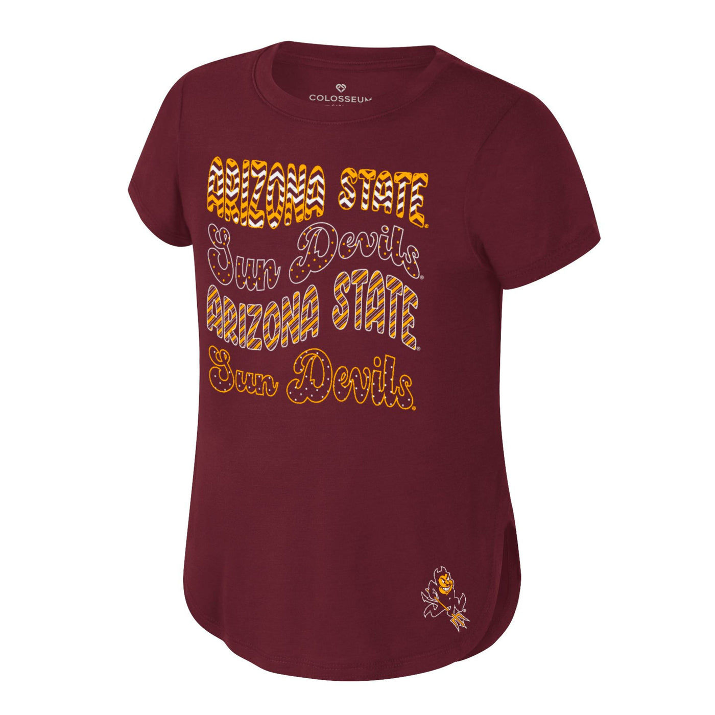 ASU maroon tee with 