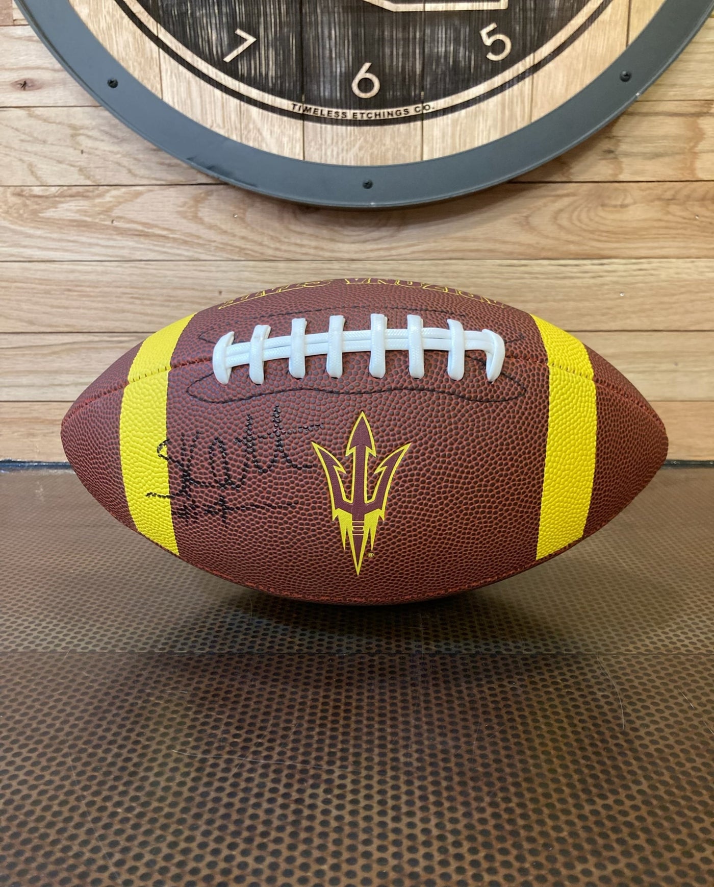 ASU Skattebo Autographed Team Stripe Football