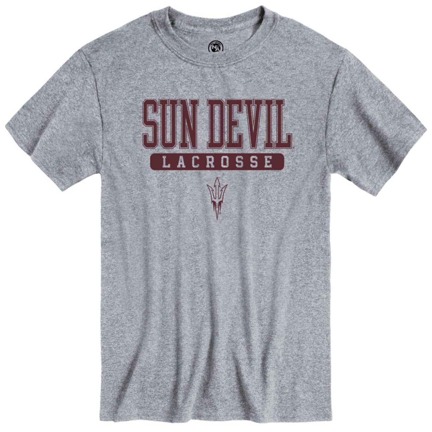 ASU grey tee with the maroon text 