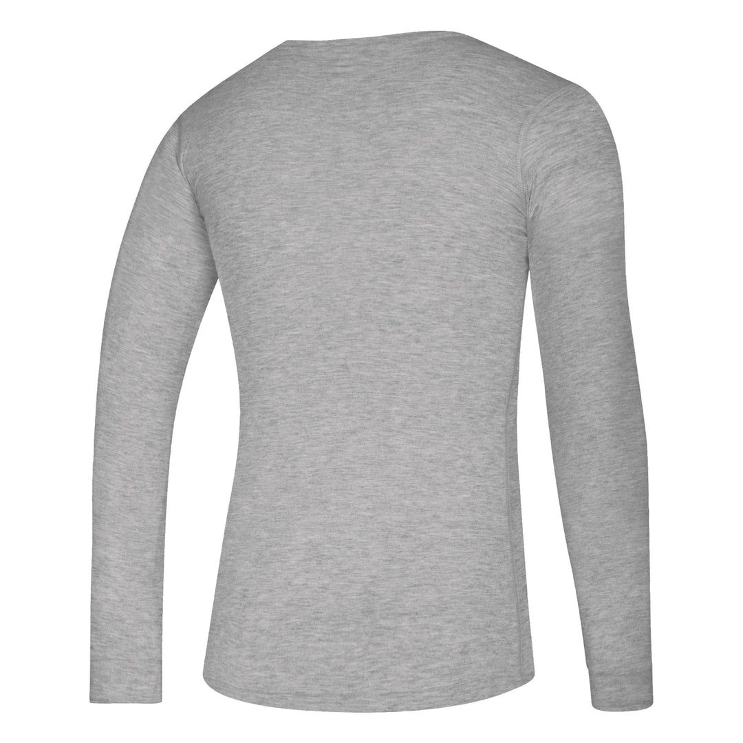 Back of gry long sleeve t-shirt, no design on back