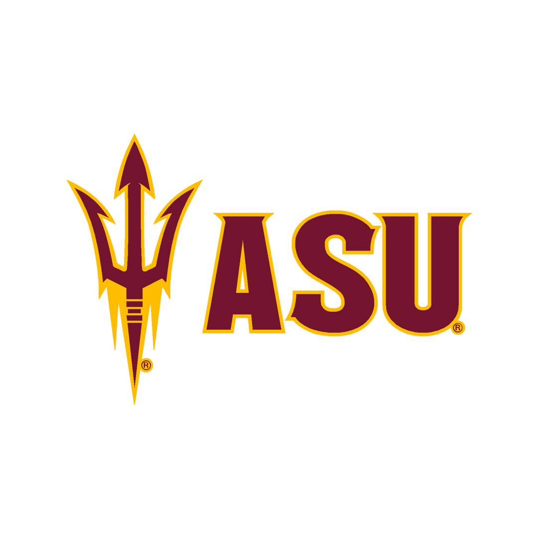 Decal with ASU pitchfork and 'ASU' logo