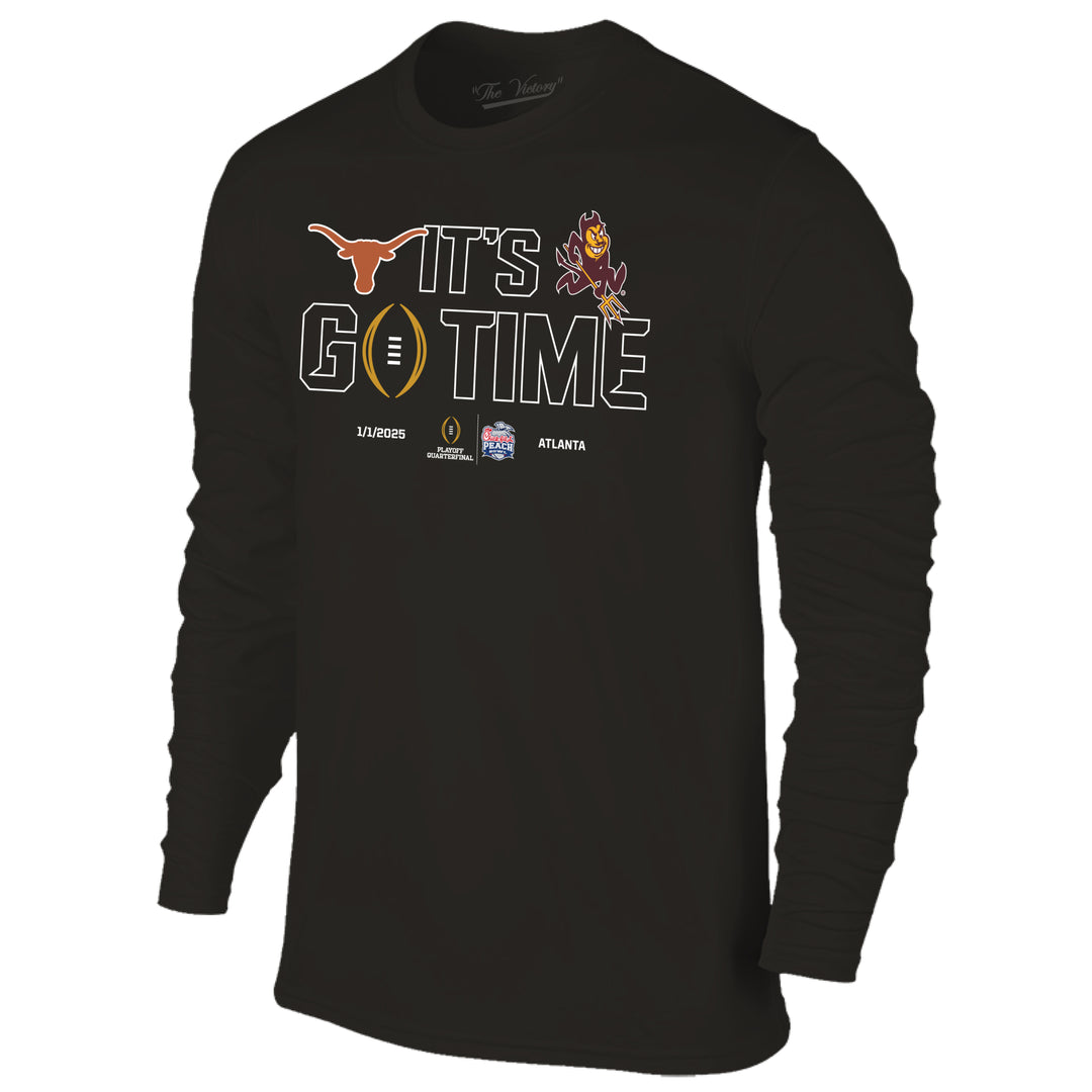 Black long-sleeve shirt with 'It's Game Time' text and football graphics with Texas Tech logo and Sparky.