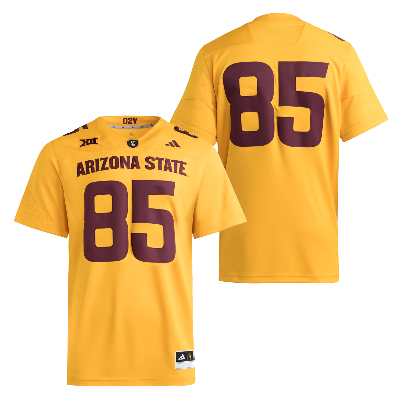 front and back of Arizona state gold 85 jersey