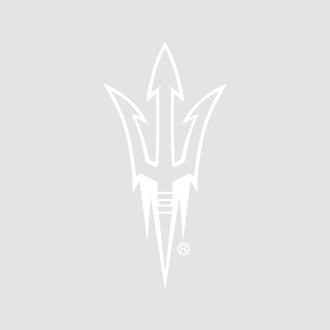 ASU Fork White Outline Decal LG