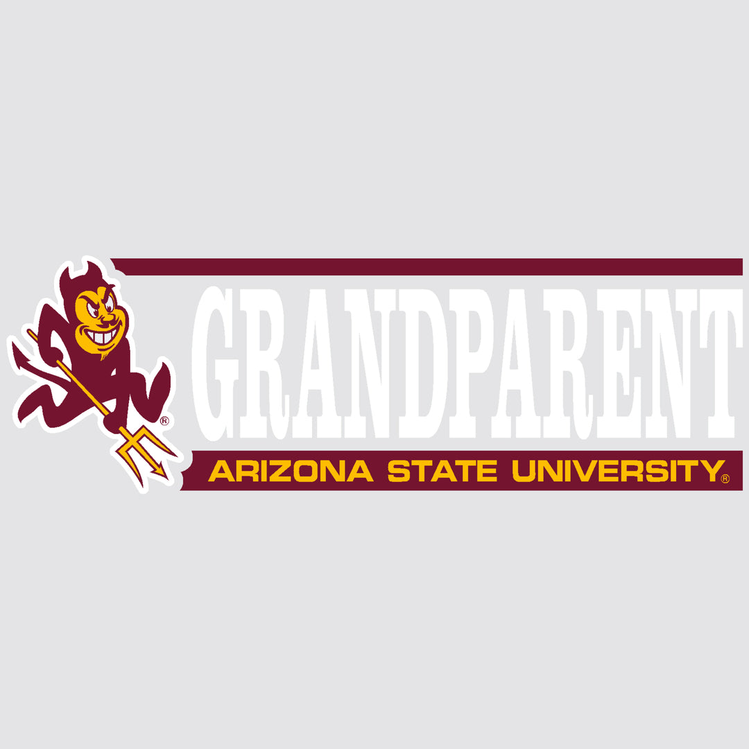 Charging Sparky next to 'Grandparent' in white with maroon bar above and below and 'Arizona State University' in gold.