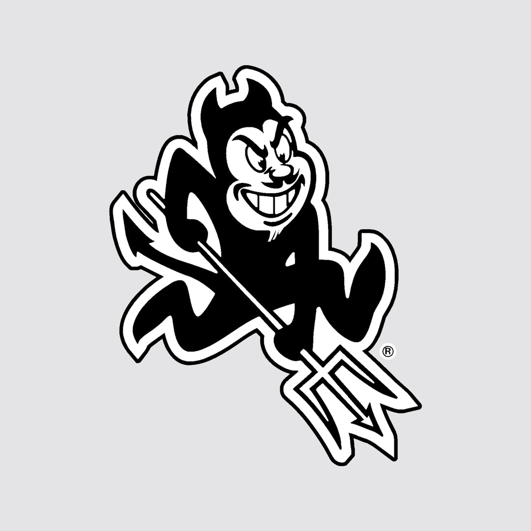 Sparky decal in black and white
