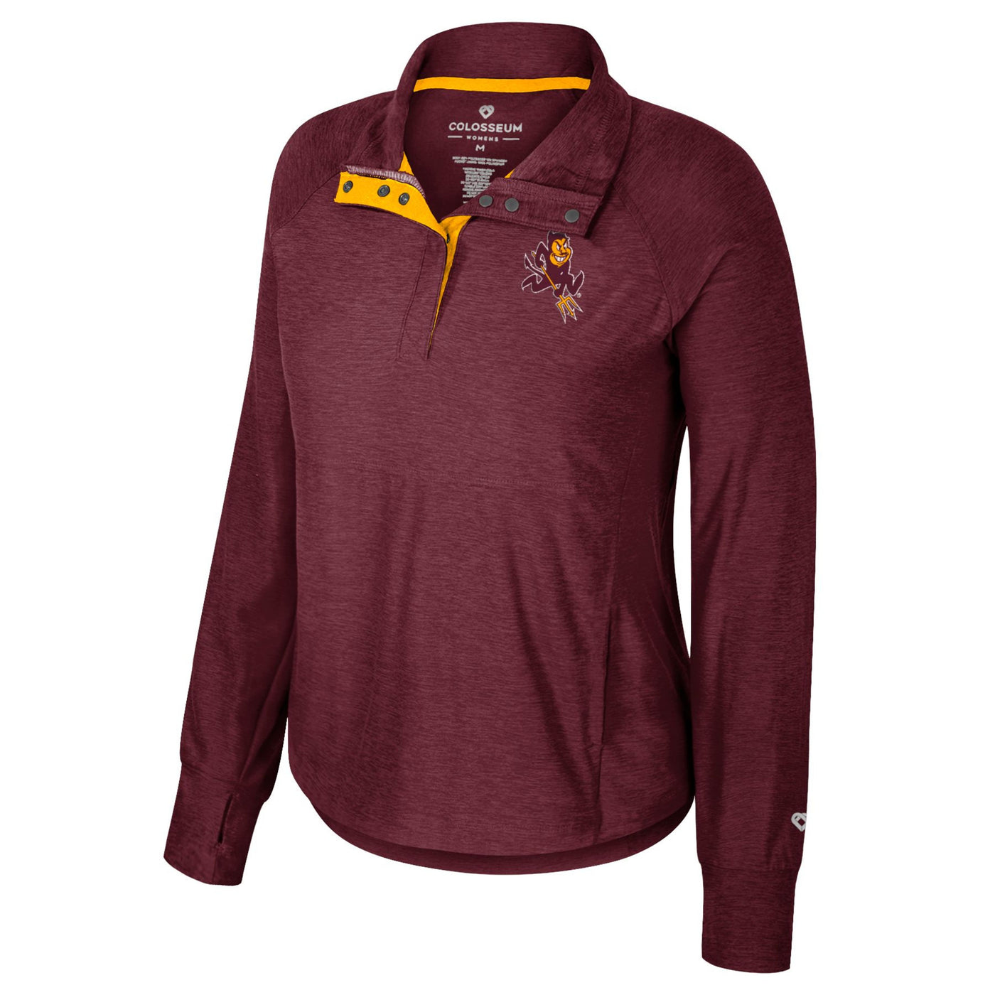 ASU CR Ladies 1/4 Snap Jacket MRN