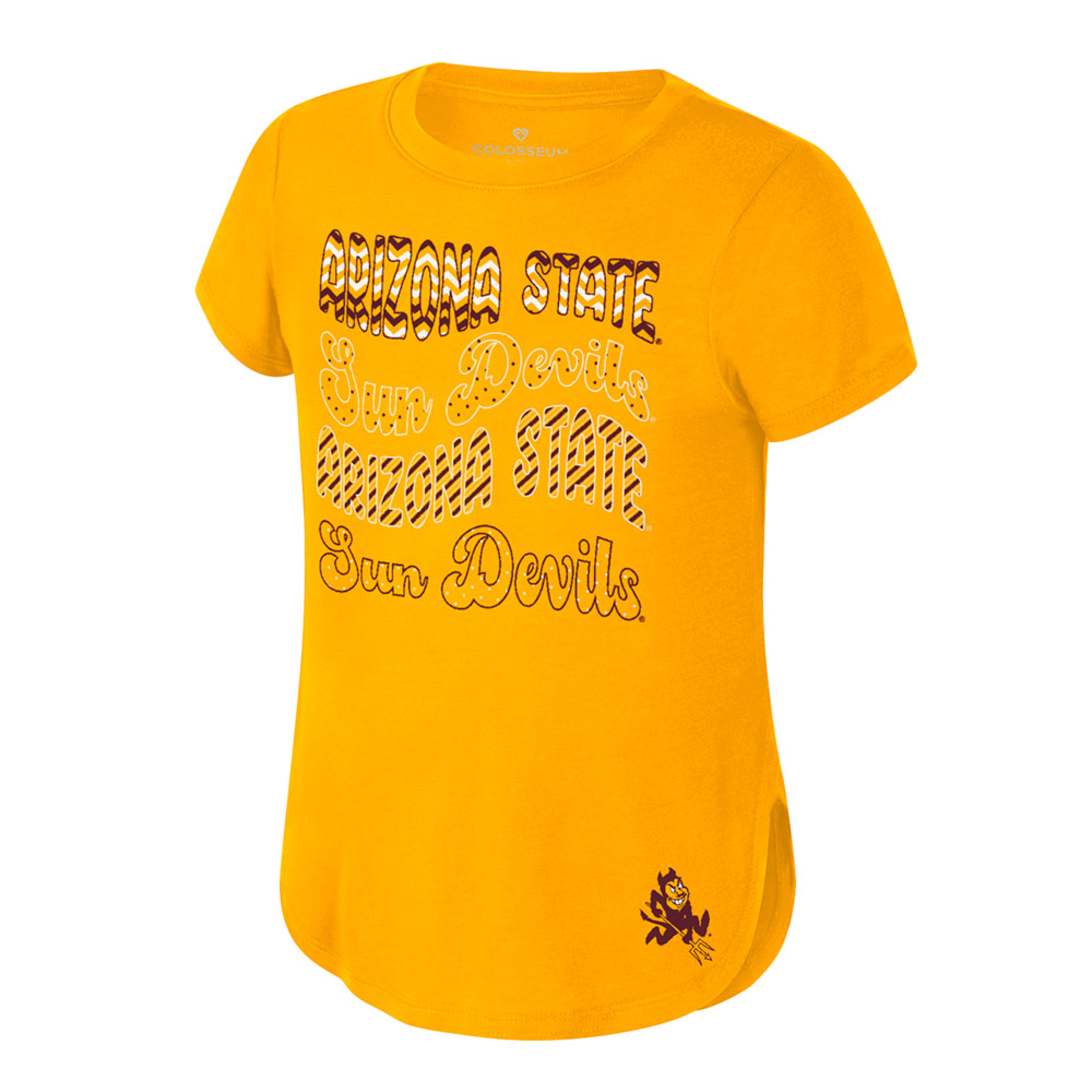 ASU Rogan Girls Tee GLD Cactus Sports