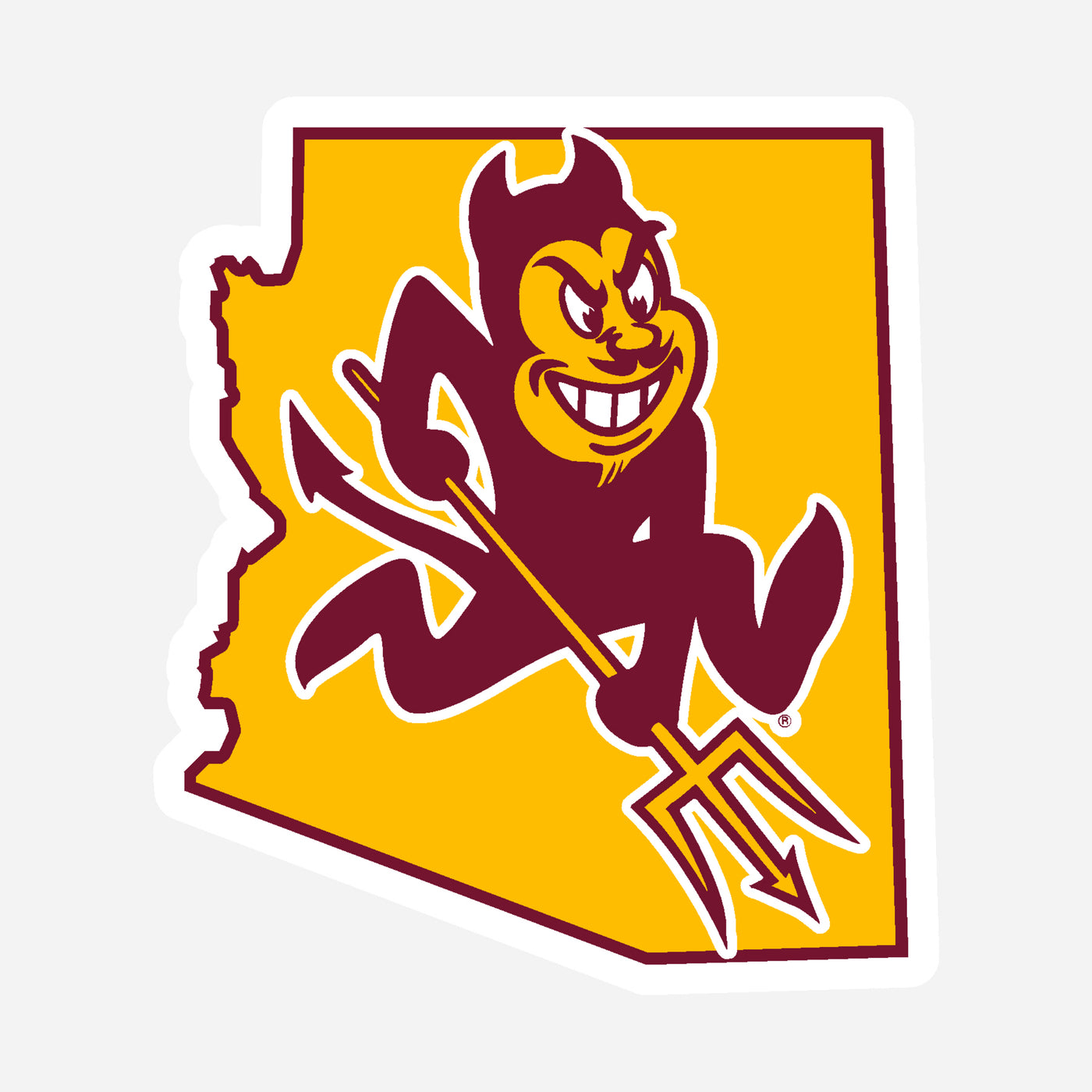 ASU Mini Sparky State Decal