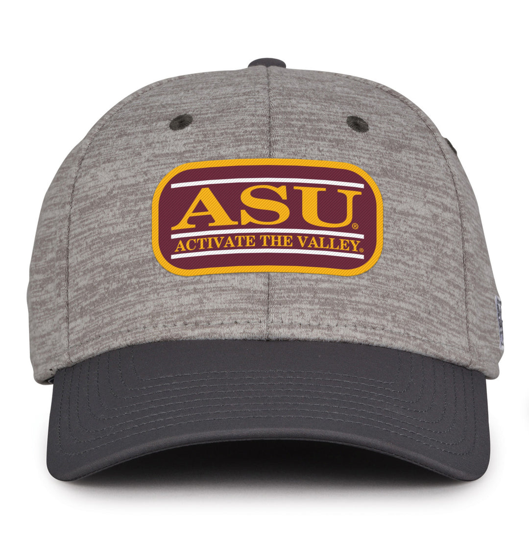 Grey cap with dark grey brim and maroon and gold 'ASU' over 'Activate the Valley' patch.