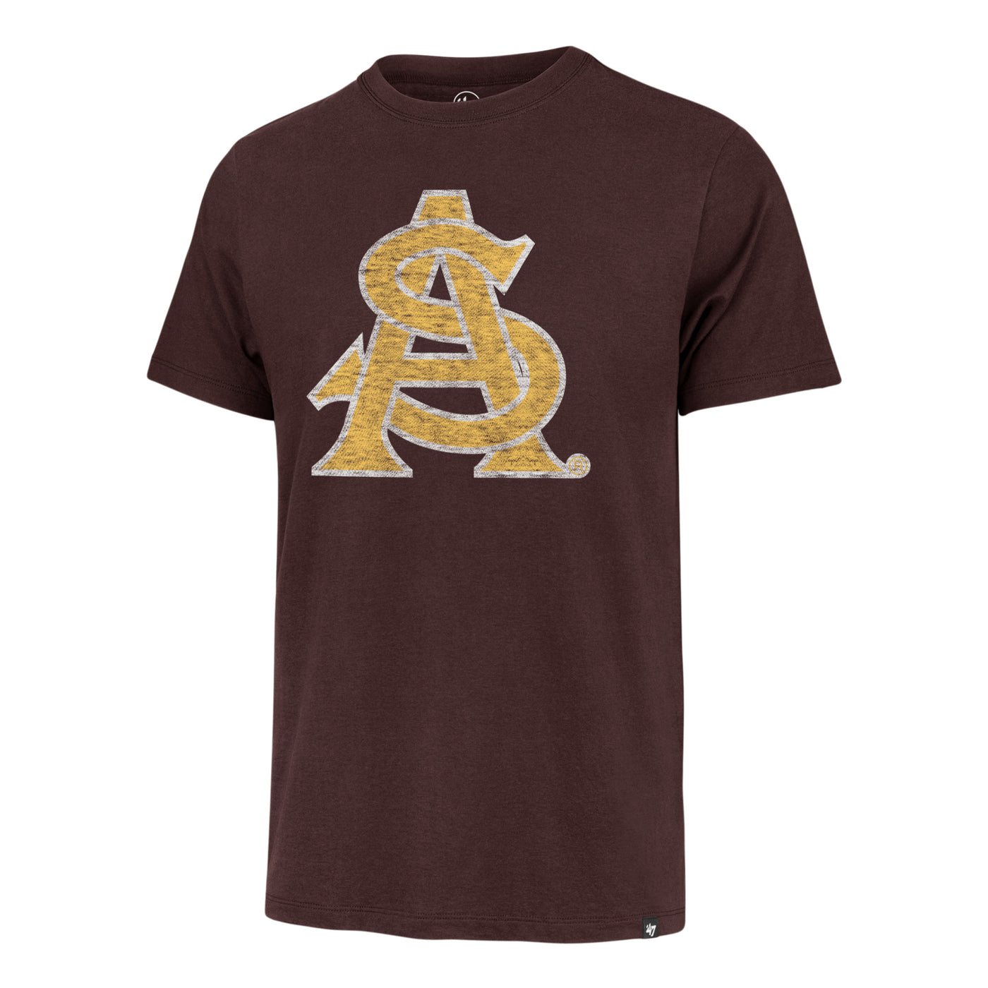 ASU maroon tee with the old school A and S logo in gold and white. 