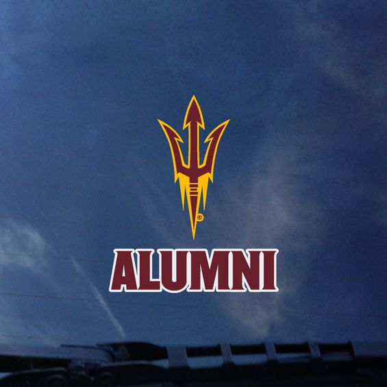 ASU Decal with pitchfork and 'Alumni' lettering