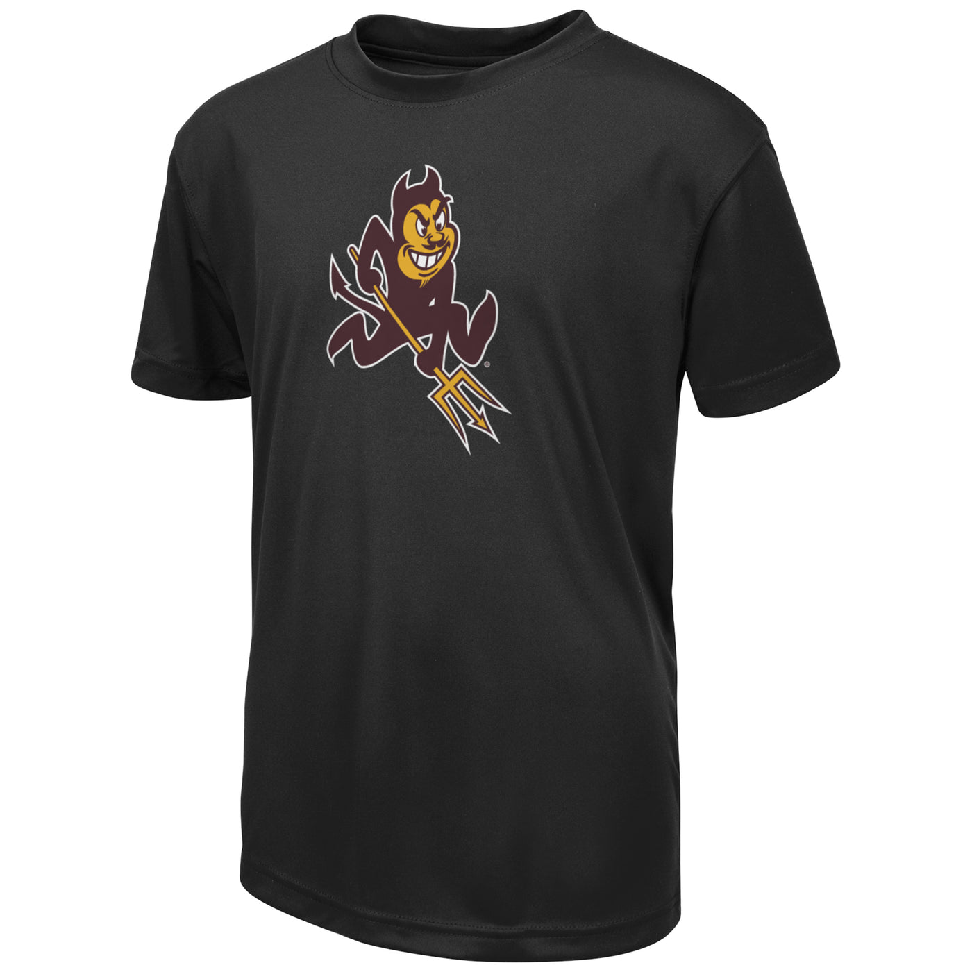 ASU black youth tee with Sparky print