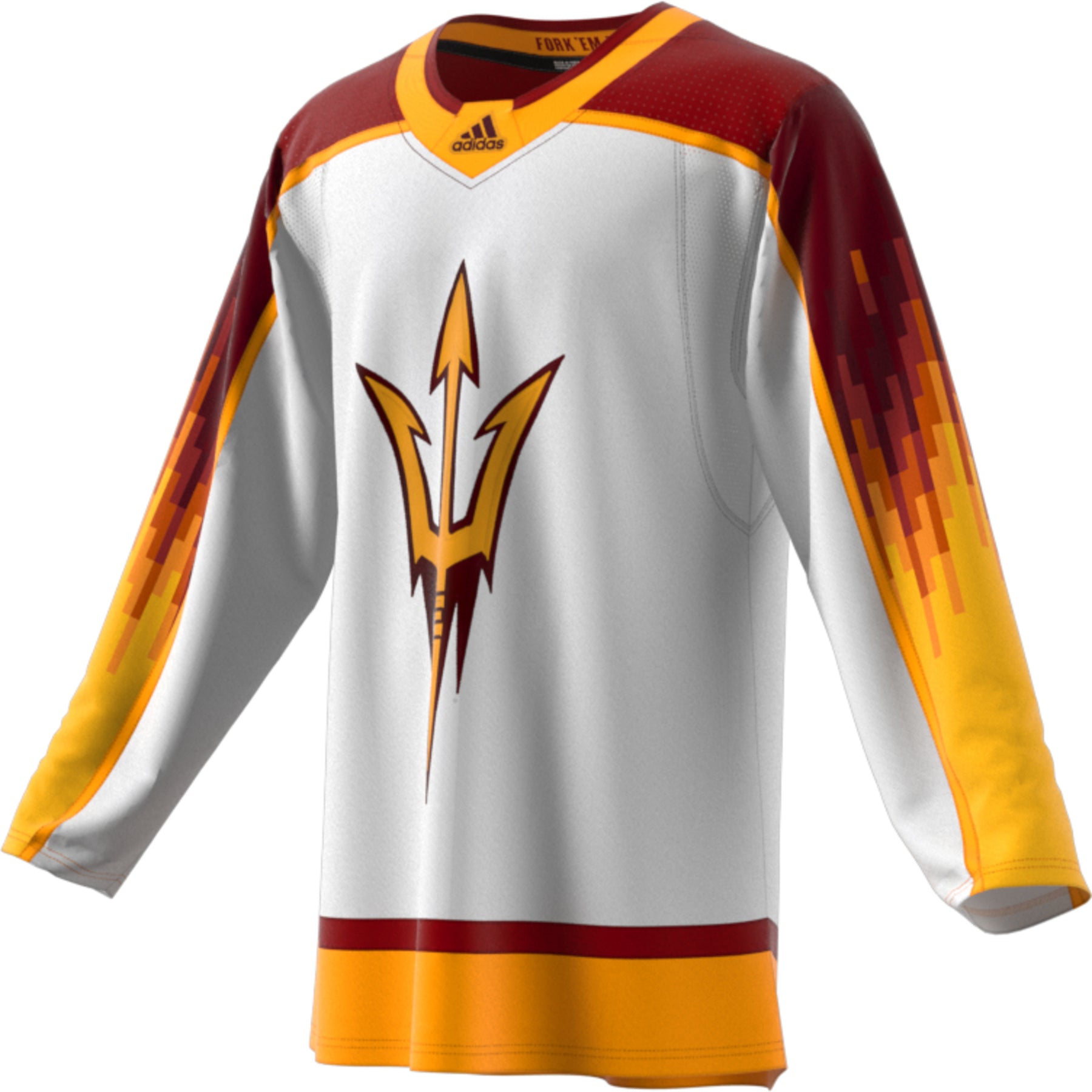 adidas Arizona State Sun Devils White Alternate Desert Inferno Hockey  Primegreen Jersey