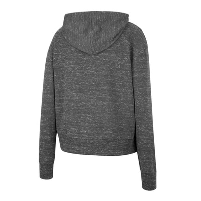 Back of ASU women's heather black hoody