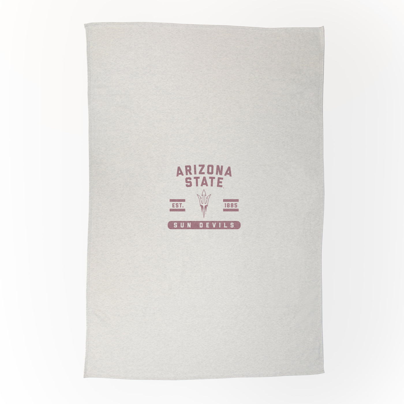 ASU oatlmeal colored blanket with the text 