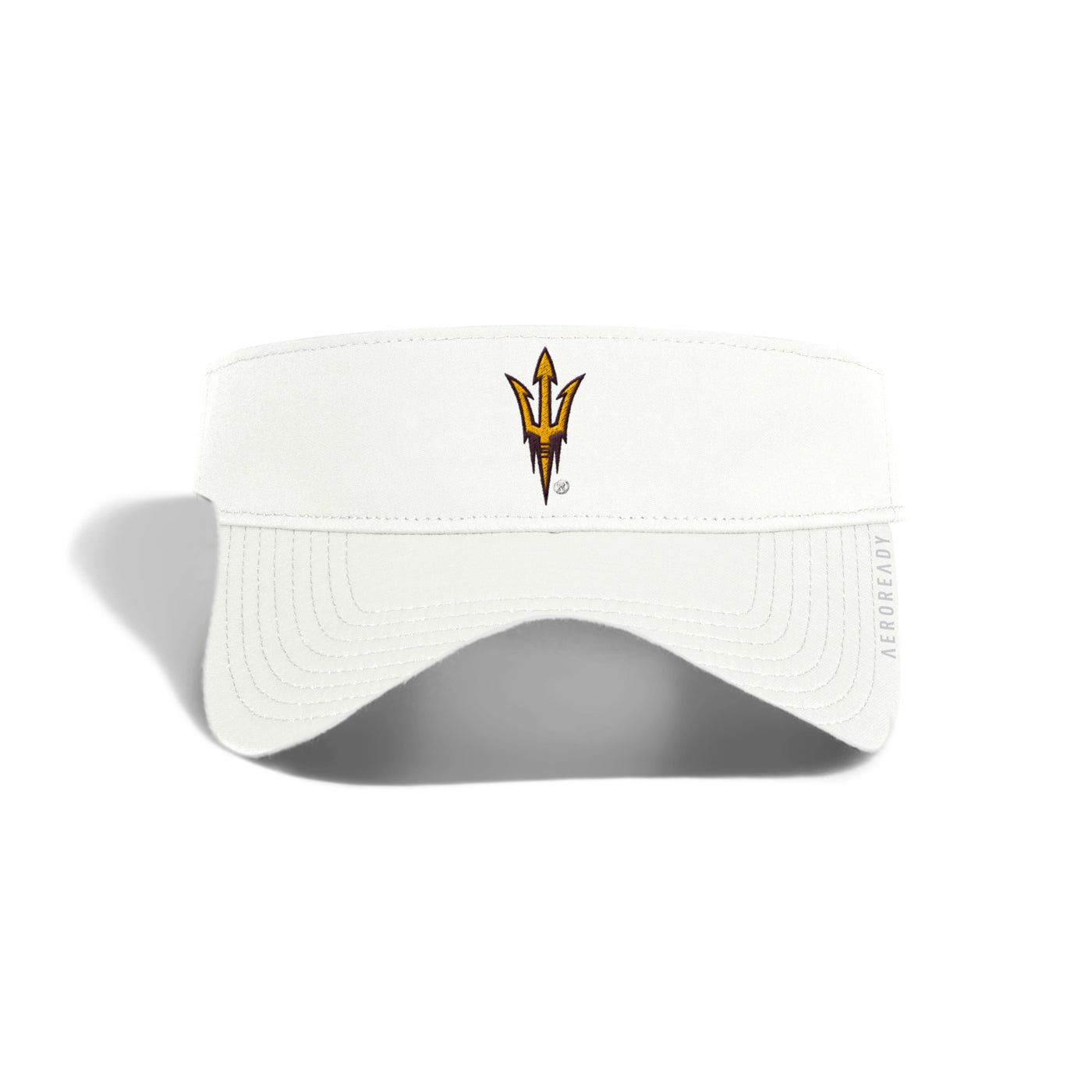 ASU white visor with pitchfork on front