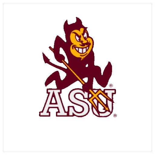 ASU mini magnet with Sparky about 'ASU' lettering
