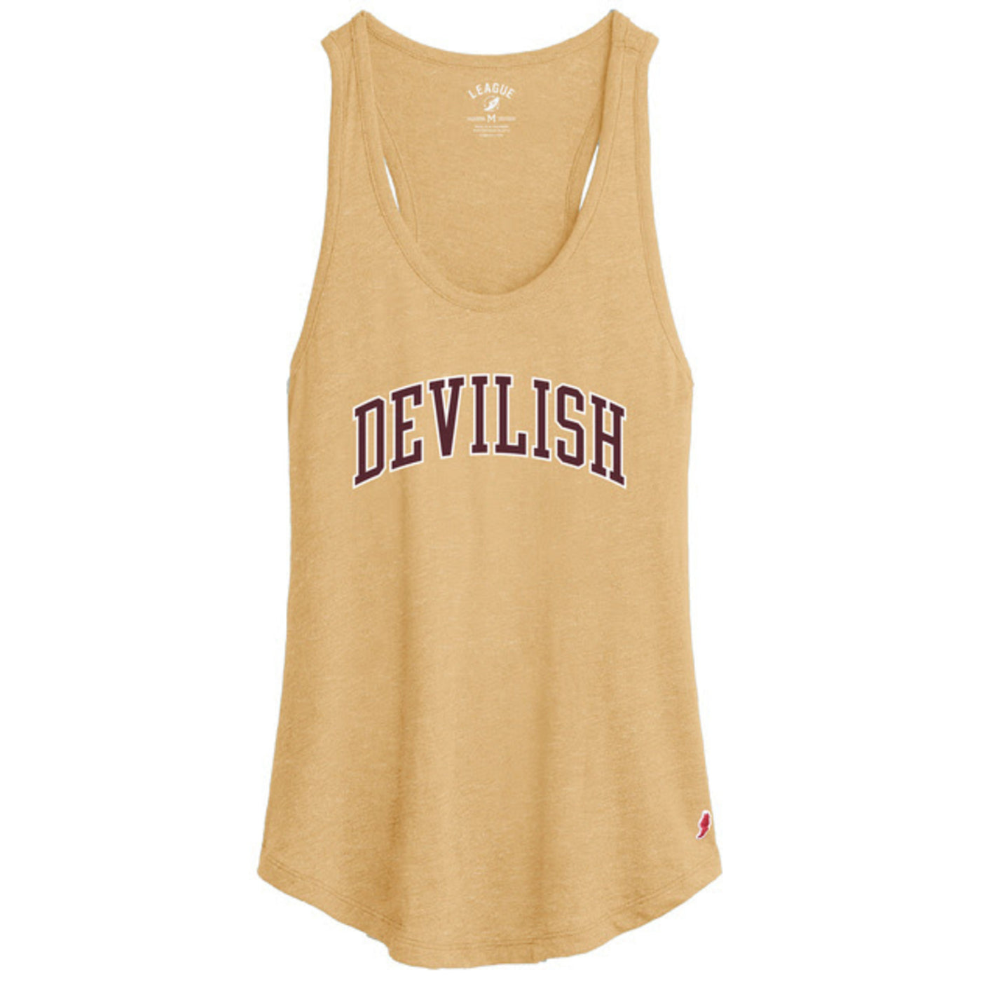 ASU gold women's tank with the text 
